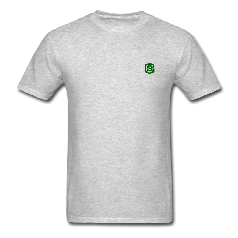 Hanes Adult Tagless T-Shirt  WITH GREEN  LOGO - heather gray