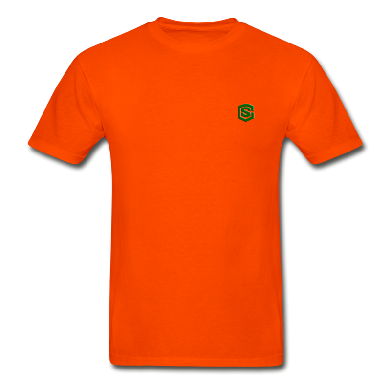 Hanes Adult Tagless T-Shirt  WITH GREEN  LOGO - orange