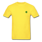 Hanes Adult Tagless T-Shirt  WITH GREEN  LOGO - yellow