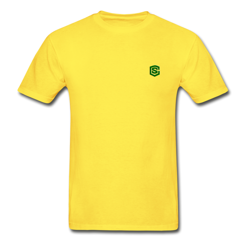 Hanes Adult Tagless T-Shirt  WITH GREEN  LOGO - yellow