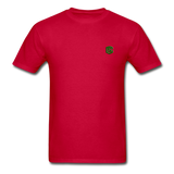 Hanes Adult Tagless T-Shirt  WITH GREEN  LOGO - red