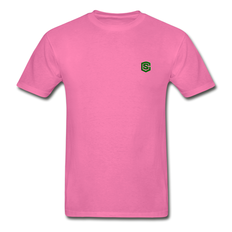 Hanes Adult Tagless T-Shirt  WITH GREEN  LOGO - hot pink