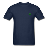 Hanes Adult Tagless T-Shirt  WITH GREEN  LOGO - navy