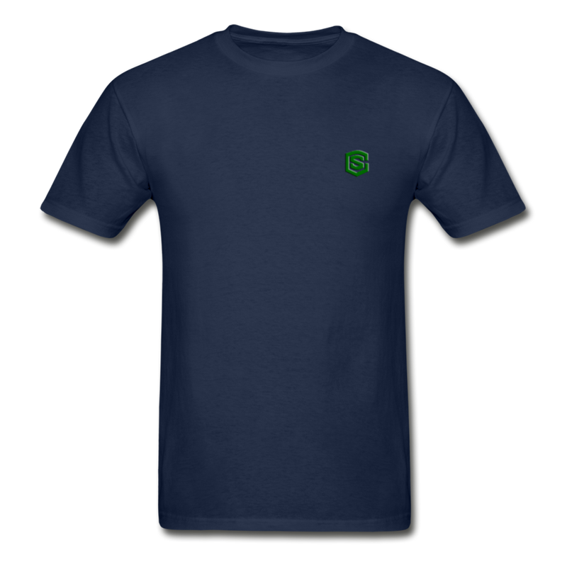 Hanes Adult Tagless T-Shirt  WITH GREEN  LOGO - navy