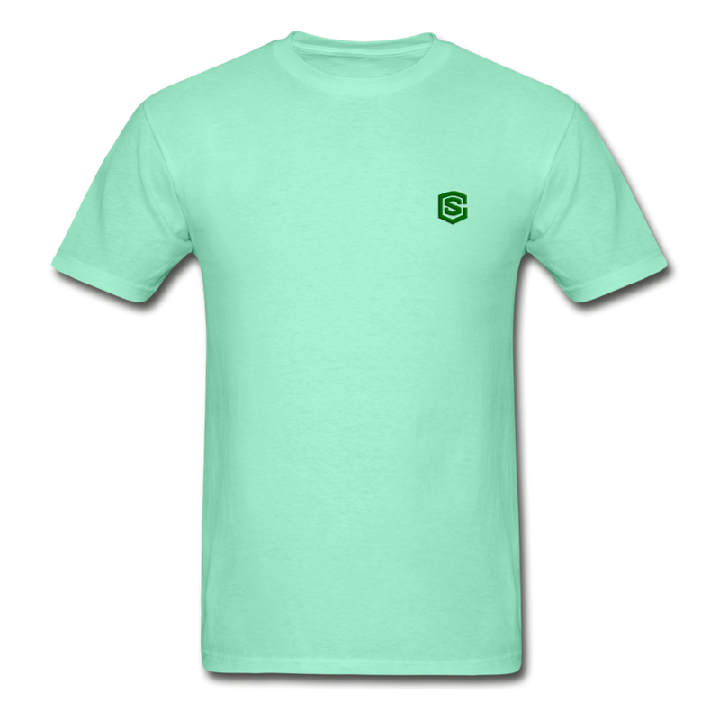 Hanes Adult Tagless T-Shirt  WITH GREEN  LOGO - deep mint