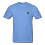 Hanes Adult Tagless T-Shirt  WITH GREEN  LOGO - carolina blue