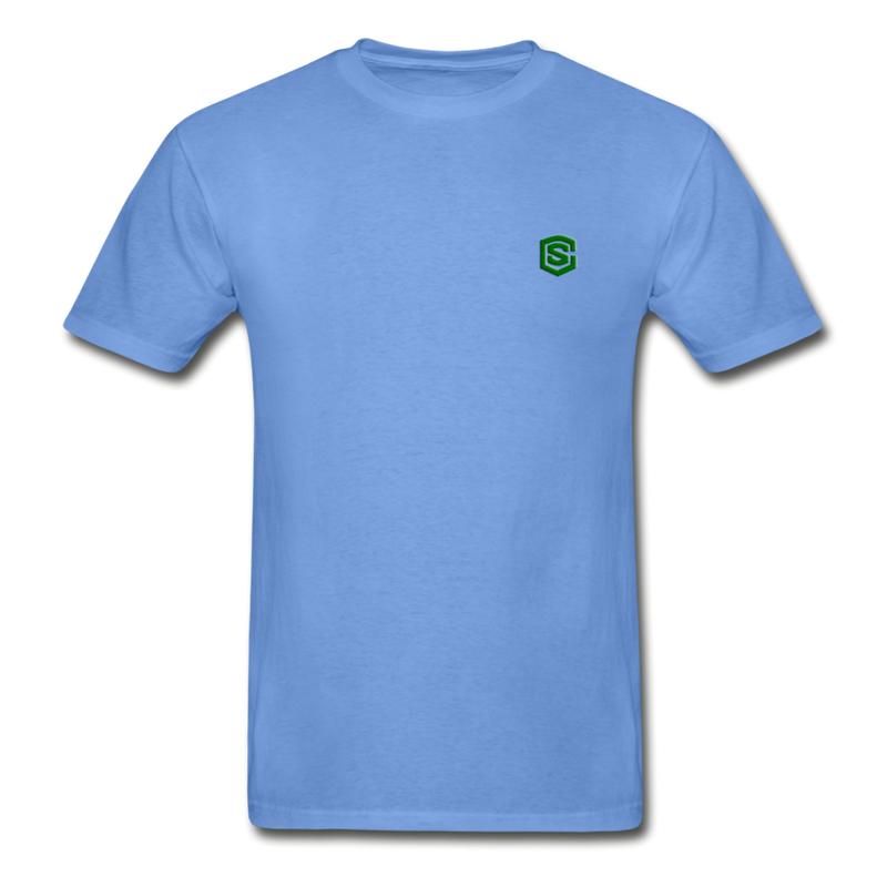 Hanes Adult Tagless T-Shirt  WITH GREEN  LOGO - carolina blue