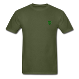 Hanes Adult Tagless T-Shirt  WITH GREEN  LOGO - military green