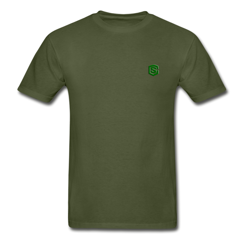 Hanes Adult Tagless T-Shirt  WITH GREEN  LOGO - military green