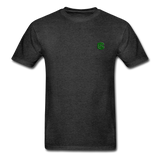 Hanes Adult Tagless T-Shirt  WITH GREEN  LOGO - charcoal gray