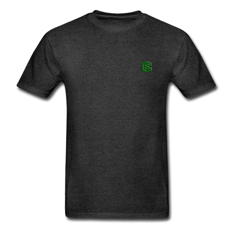 Hanes Adult Tagless T-Shirt  WITH GREEN  LOGO - charcoal gray