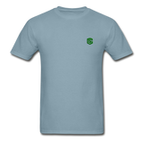 Hanes Adult Tagless T-Shirt  WITH GREEN  LOGO - stonewash blue