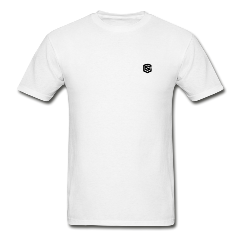 Hanes Adult Tagless T-Shirt WITH BLACK  LOGO - white