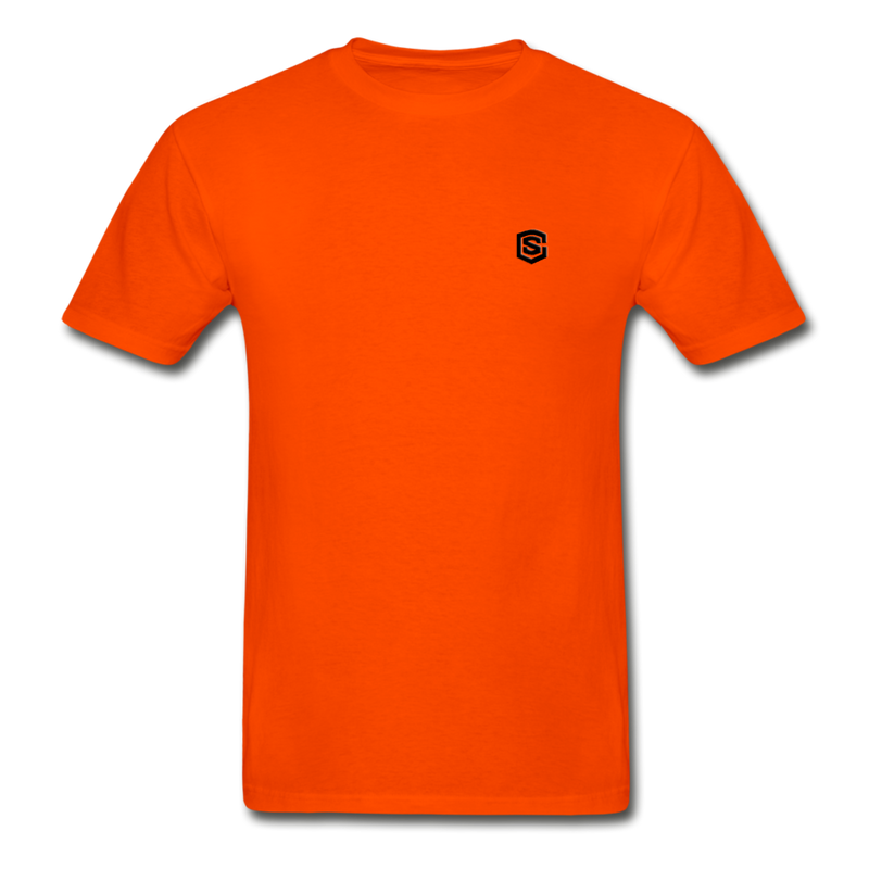 Hanes Adult Tagless T-Shirt WITH BLACK  LOGO - orange