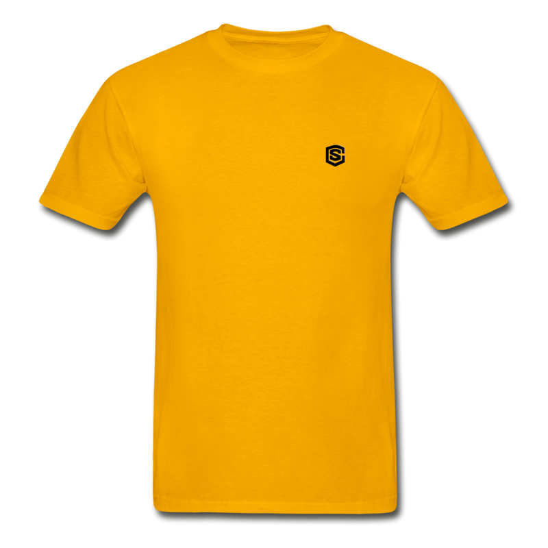 Hanes Adult Tagless T-Shirt WITH BLACK  LOGO - gold