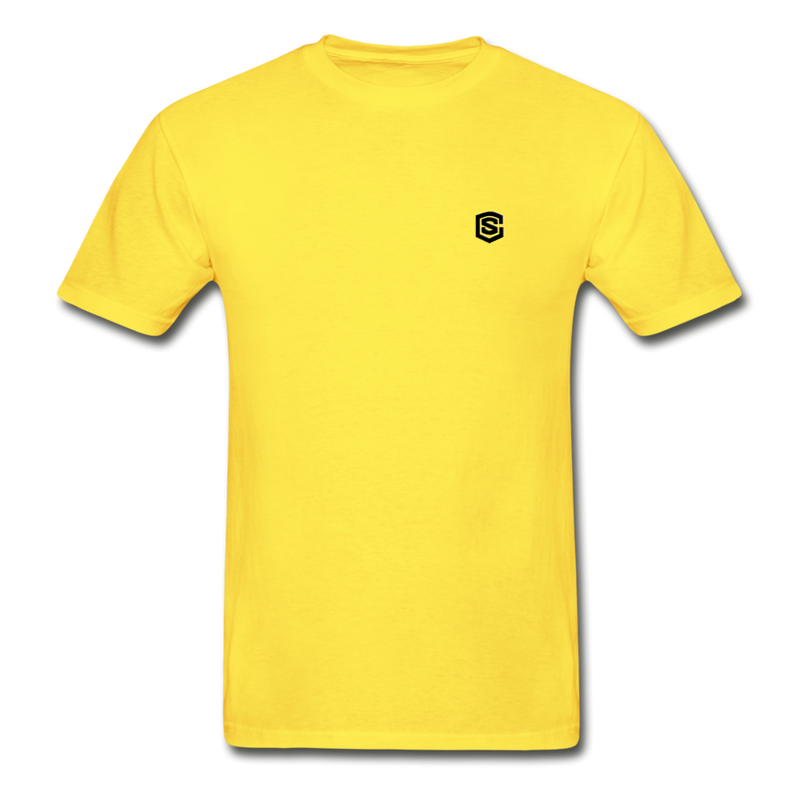 Hanes Adult Tagless T-Shirt WITH BLACK  LOGO - yellow