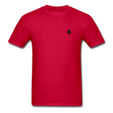 Hanes Adult Tagless T-Shirt WITH BLACK  LOGO - red