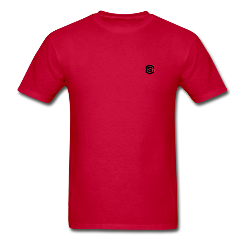 Hanes Adult Tagless T-Shirt WITH BLACK  LOGO - red