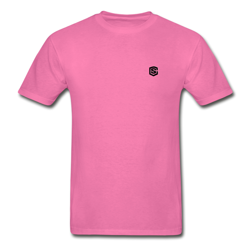 Hanes Adult Tagless T-Shirt WITH BLACK  LOGO - hot pink