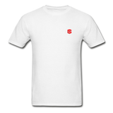 Hanes Adult Tagless T-Shirt  WITH RED  LOGO - white