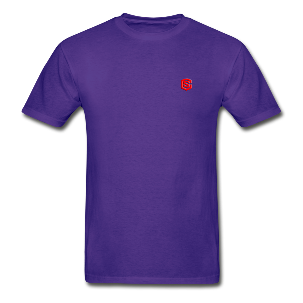 Hanes Adult Tagless T-Shirt  WITH RED  LOGO - purple