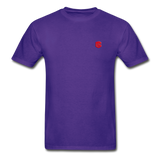 Hanes Adult Tagless T-Shirt  WITH RED  LOGO - purple