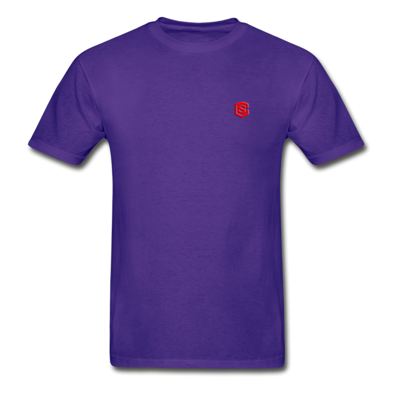 Hanes Adult Tagless T-Shirt  WITH RED  LOGO - purple