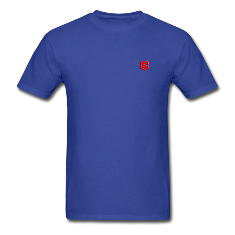 Hanes Adult Tagless T-Shirt  WITH RED  LOGO - royal blue