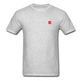 Hanes Adult Tagless T-Shirt  WITH RED  LOGO - heather gray