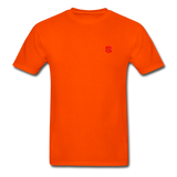 Hanes Adult Tagless T-Shirt  WITH RED  LOGO - orange