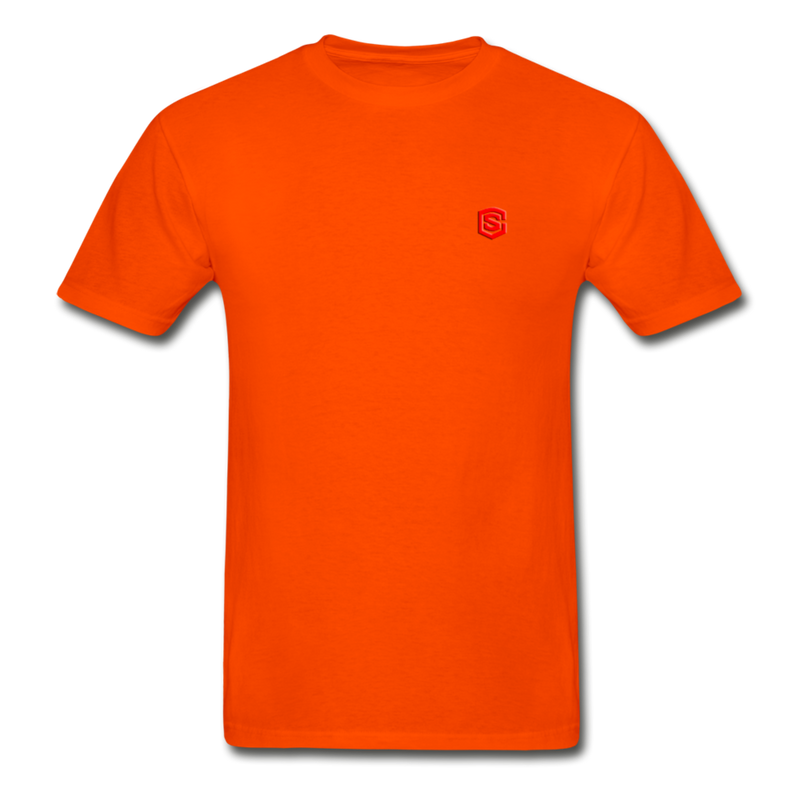 Hanes Adult Tagless T-Shirt  WITH RED  LOGO - orange