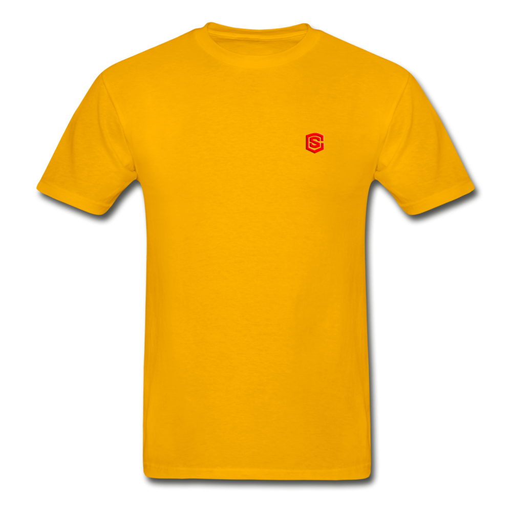 Hanes Adult Tagless T-Shirt  WITH RED  LOGO - gold