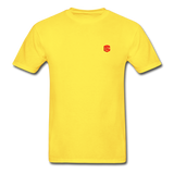 Hanes Adult Tagless T-Shirt  WITH RED  LOGO - yellow