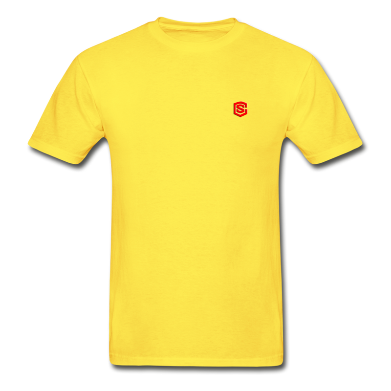 Hanes Adult Tagless T-Shirt  WITH RED  LOGO - yellow