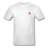 Hanes Adult Tagless T-Shirt  WITH RED  LOGO - light heather gray