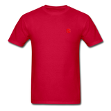 Hanes Adult Tagless T-Shirt  WITH RED  LOGO - red