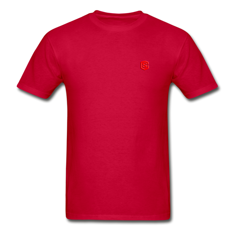 Hanes Adult Tagless T-Shirt  WITH RED  LOGO - red