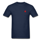 Hanes Adult Tagless T-Shirt  WITH RED  LOGO - navy