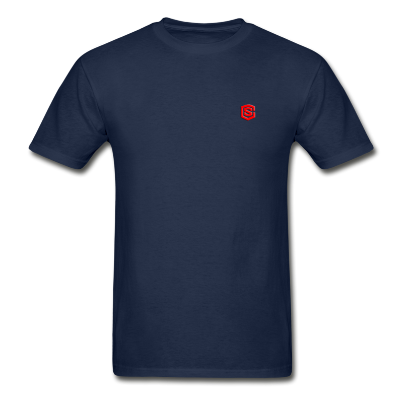 Hanes Adult Tagless T-Shirt  WITH RED  LOGO - navy