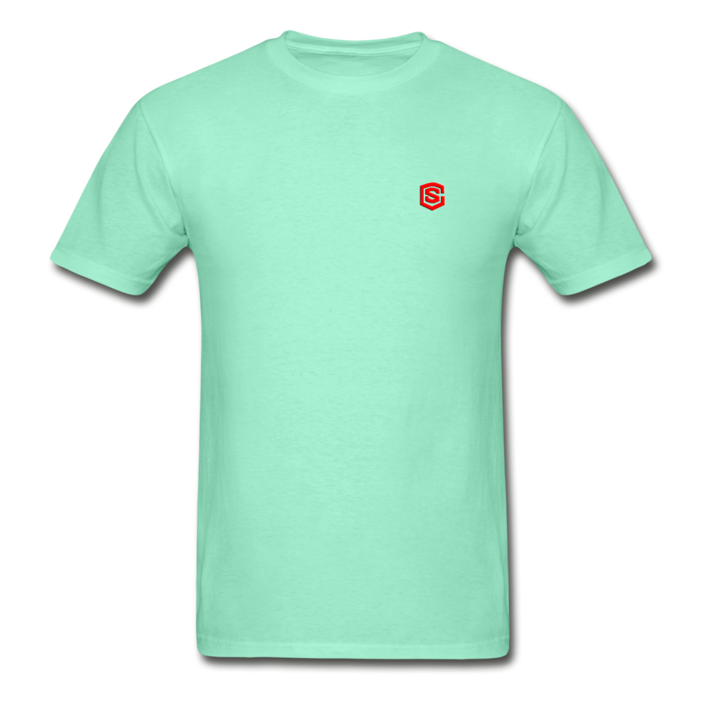 Hanes Adult Tagless T-Shirt  WITH RED  LOGO - deep mint