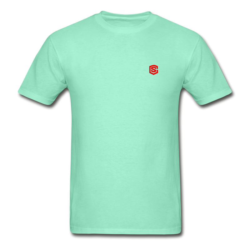 Hanes Adult Tagless T-Shirt  WITH RED  LOGO - deep mint