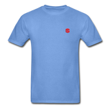 Hanes Adult Tagless T-Shirt  WITH RED  LOGO - carolina blue