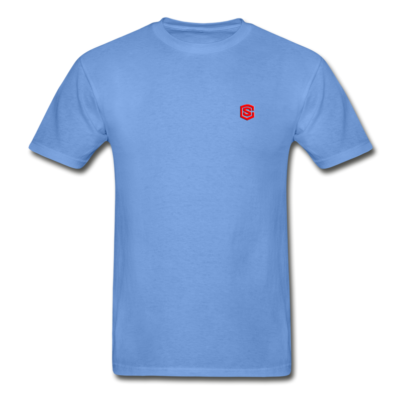 Hanes Adult Tagless T-Shirt  WITH RED  LOGO - carolina blue