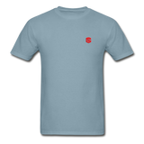 Hanes Adult Tagless T-Shirt  WITH RED  LOGO - stonewash blue