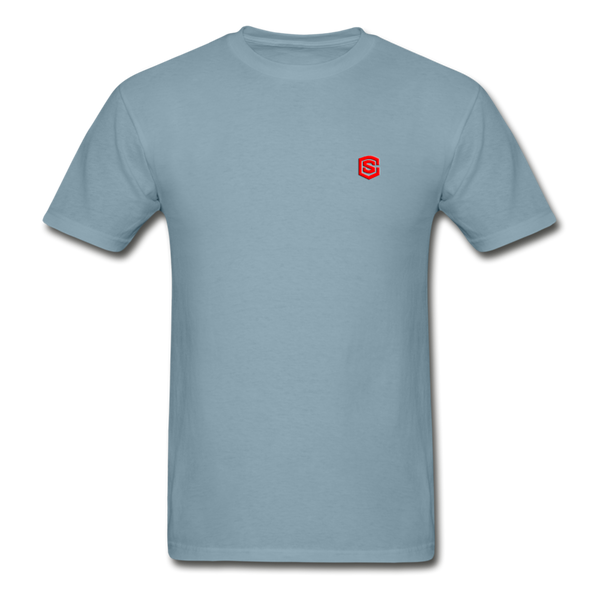 Hanes Adult Tagless T-Shirt  WITH RED  LOGO - stonewash blue