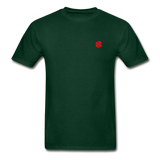 Hanes Adult Tagless T-Shirt  WITH RED  LOGO - forest green