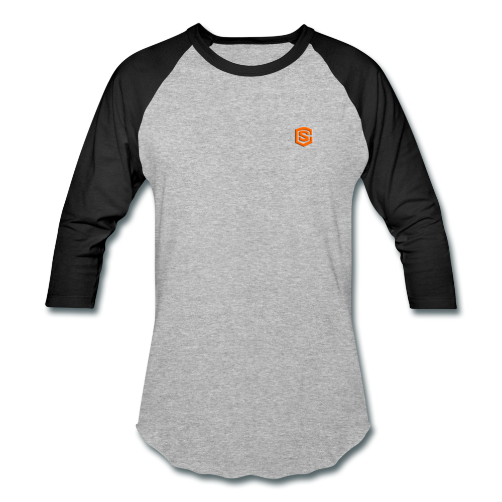 Baseball T-Shirt WITH ORANGE LOGO - heather gray/black