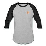 Baseball T-Shirt WITH ORANGE LOGO - heather gray/black