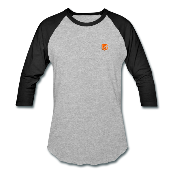 Baseball T-Shirt WITH ORANGE LOGO - heather gray/black