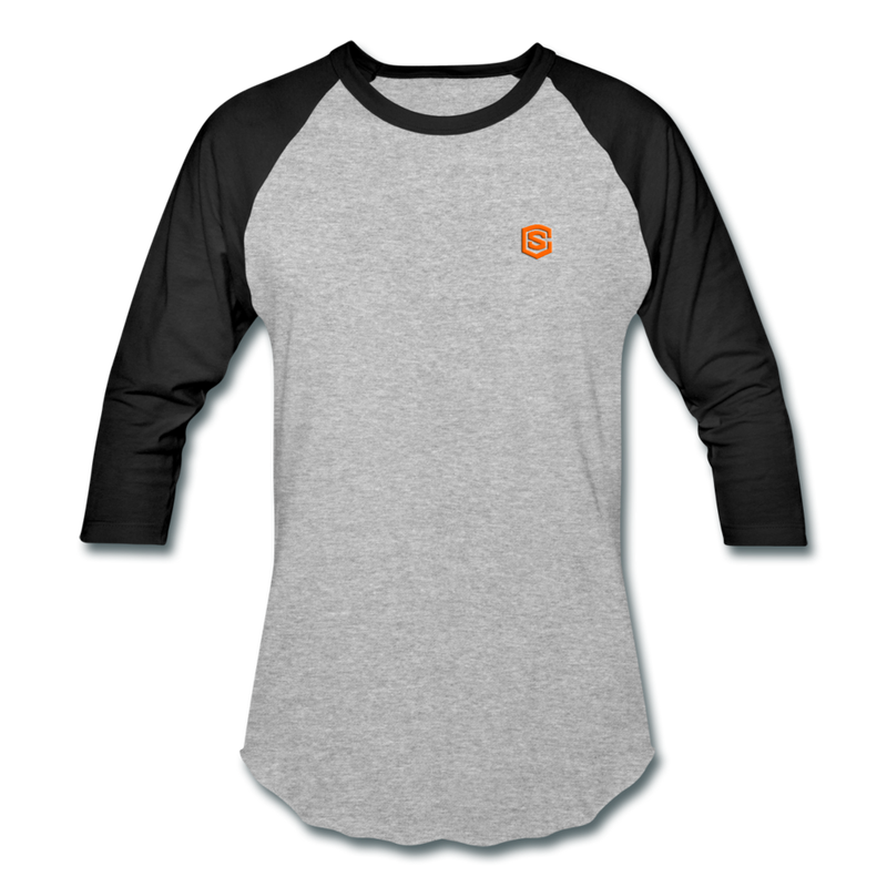 Baseball T-Shirt WITH ORANGE LOGO - heather gray/black